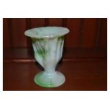 Vtg Akro Agate Green Slag Glass Beggars Hand