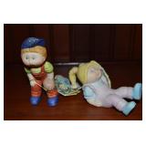 (2) Vtg CPK Cabbage Patch Kid Porcelain Figures