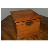 Vintage Handcrafted Wooden Latched Box 7.5 x 7 x5