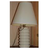 MCM Cream Ceramic 7 Ring Table Lamp 27" Tall