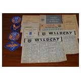 Military Ephemera Lot w/ WWII Wildcat + Patches
