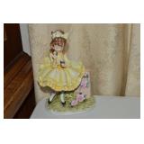 Vtg Lefton China KW5339 Girl in Yellow Dress Fig