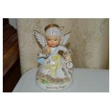 Vtg Napco Ceramic January Angel Figure 5401 4.25