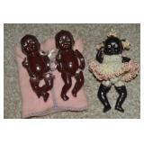 (3) Vtg Japan Porcelain Jointed Black Americana