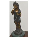 Auguste Moreau Le Baiser Girl Throwing Kiss 19.25"