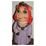 Vtg Mexico Ceramic Miss Piggy-style Coin Bank 17t