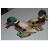 Vtg Royal Copley Pottery Pair of Mallard Duck Figs