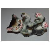 Vtg Japan Playing Kitten Ceramic Figure 6.25"