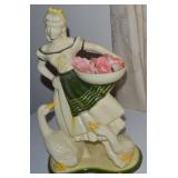Vtg Haeger USA Art Pottery Goose Girl Statue 16.75