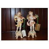 Pair Vintage Roman Fontanini Italy Angel Musician