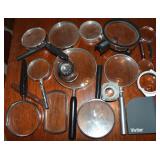 Large Collection of Magnifying Glasses / Loupes