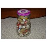 Vtg Kraft Grape Jelly Jar 28oz Snowman w/ Buttons