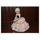 Vtg Italian Porcelain Girl with Parisol Figure 8t