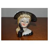 Vtg Napco S673A Black Glove Lady Head Vase