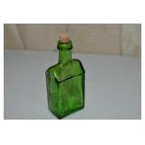 Vtg Wheaton Green Glass EC Boozs Bottle 3.5