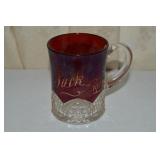 Antique 1903 Ruby Flash Glass Cup 4"