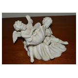 Vtg Italian Blanc du Chein Porcelain Cherubs Wall