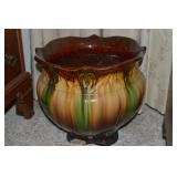 Antique Drip Glaze Art Pottery Jardiniere Planter