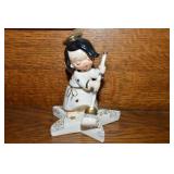 1955 Geo Lefton Porcelain Angel Sweeping on Star