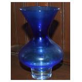 Vtg Sea Glasbruk Sweden Clear to Blue Glass Vase