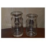 (2) Vintage Glass Milk Bottles w/ 1/4 Pint MINN