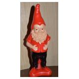Vintage Blow Mold Garden Gnome Statue 12.5"