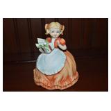Vtg Lefton Japan KW5357 Pigtail Girl w/ Flowers 5