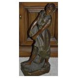 Vtg Boston Plastic Art Co Chalkware Moreau-style