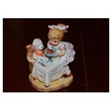 Vtg Lefton Japan Porcelain Girl Feeding Dog Figure