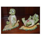 (2) Vtg UCGC Porcelain Turtle Figures 5.5w