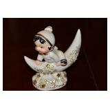 1955 Geo Lefton Ceramic Angel on Moon Figure 4.75