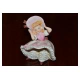 Vtg Lefton Porcelain KW3701 Wind Blown Bonnet