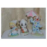 (3) Vtg Porcelain Figures: Homco Goose Girl Lefton