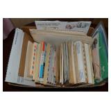 Box Full of Stamps, 1st Day Issues, Postcards +
