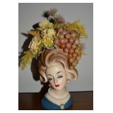 Napco Ware C6985 Dark Blue Dress Lady Head Vase