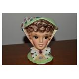 Vtg Enesco The Elegant Miss Lady Head Vase 5 3/8