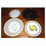 (4) Vtg/Antique Glass Plates: Imperial Carnival,