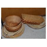 Lot of Vtg-Newer Woven Baskets w/ 1 Polychrome