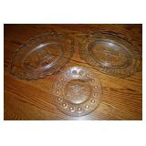 (3) Clear Glass Bicentennial Plates
