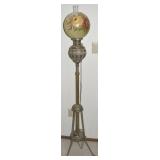 Victorian Brass Tripod Legged Handpainted Floral