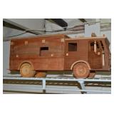 Melvin Beavers Handcrafted Wood Fire Engine Model