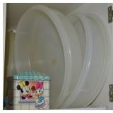 Cabinet Contents Lot w/ Tupperware & Disney