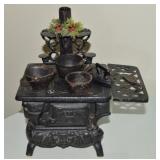 Vintage Cast Iron American Stove w/ Accessories