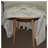 Legged Wood Round Accent Table w/ Cover 24'diam