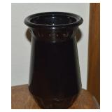 Vtg LE Smith Black Amethyst Glass Deco Style Vase