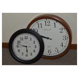 (2) Wall Clocks w/ Larger at 15' in diameter
