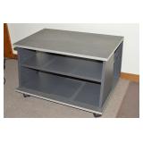 Grey 2 Tier Entertainment Stand on Wheels 30x20x