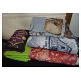 Linens Lot w/ Pillow, Throw Blankets +