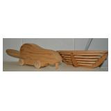 (2) Melvin Beavers Handcrafted Wood Models: