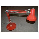 Vtg Ledu Red Metal Desk Task Lamp 7.5' Diam Base